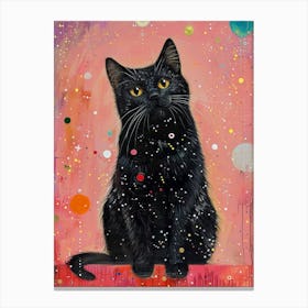 Black Cat In Space Canvas Print