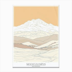 Mount Olympus Macedonia Color Line Drawing 1 Poster Canvas Print