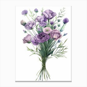 Bouquet Of Purple Flowers Canvas Print