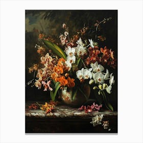 Baroque Floral Still Life Orchid 2 Canvas Print