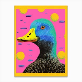 Duckling Geometric Vibrant Portrait 1 Canvas Print