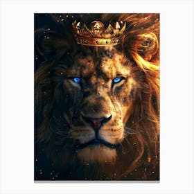Lion With Blue Eyes Canvas Print