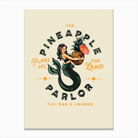 Pineapple Parlor Tiki Mermaid Canvas Print