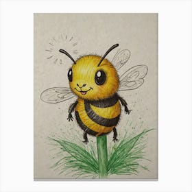 Bee Drawing 2 Canvas Print