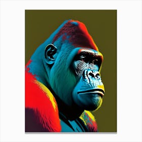 Gorilla With Thinking Face Gorillas Primary Colours 1 Canvas Print