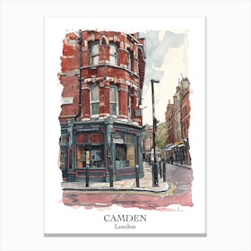 Camden London Borough   Street Watercolour 4 Poster Canvas Print