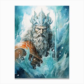 Fantasy Illustration Of Poseidon 1 Canvas Print