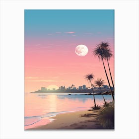 Greenmount Beach Australia At Sunset, Vibrant Painting 1 Canvas Print