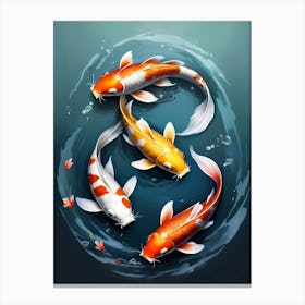 Koi Fish Yin Yang Painting (17) Canvas Print