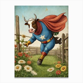 Superhero Cow Canvas Print