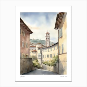 Pistoia, Tuscany, Italy 2 Watercolour Travel Poster Canvas Print