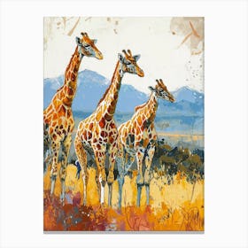 Giraffes Looking Into The Distance 2 Canvas Print