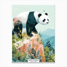 Giant Panda Walking On A Mountain Poster 2 Canvas Print
