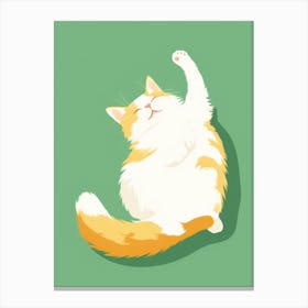 Cat Laying On The Floor Canvas Print