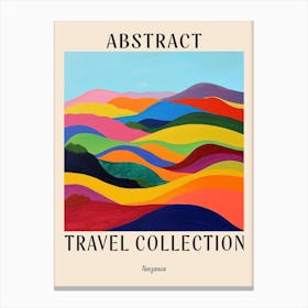 Abstract Travel Collection Poster Tanzania 2 Canvas Print