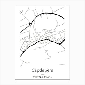 Capdepera,Spain Minimalist Map Toile