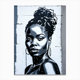 Graffiti Mural Of Beautiful Black Woman 106 Canvas Print