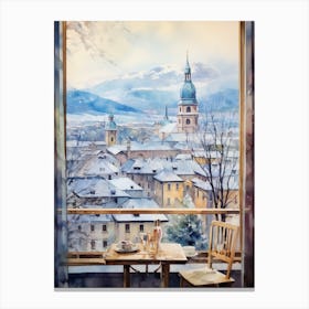 Winter Cityscape Salzburg Austria 2 Canvas Print