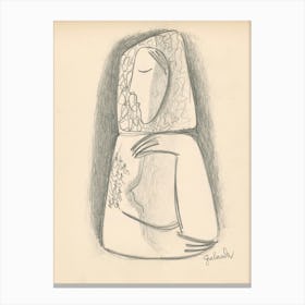 A Villager With Her Head Supported, Mikuláš Galanda Canvas Print