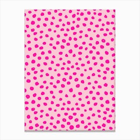 Pink Leopard Print Dots Canvas Print