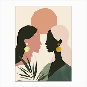 Two Women With Earrings Canvas Print