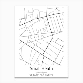 Small Heath,United Kingdom Minimalist Map Toile