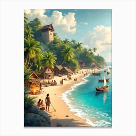 Of A Tropical Island Canvas Print