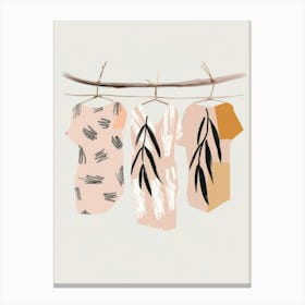 Three Clothes Hanging On A Line Canvas Print