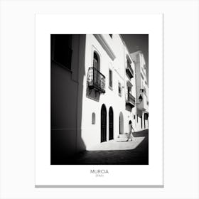 Poster Of Murcia, Spain, Black And White Analogue Photography 3 Canvas Print