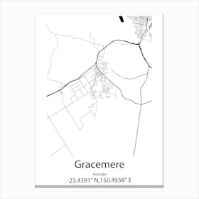 Gracemere,Australia Minimalist Map Canvas Print