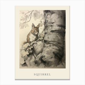 Beatrix Potter Inspired  Animal Watercolour Squirrel 2 Canvas Print
