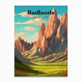 Badlands Park South Dakota Adventure Travel Art Canvas Print