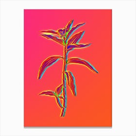 Neon Dayflower Botanical in Hot Pink and Electric Blue n.0195 Canvas Print