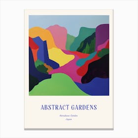 Colourful Gardens Kairakuen Japan 1 Blue Poster Canvas Print