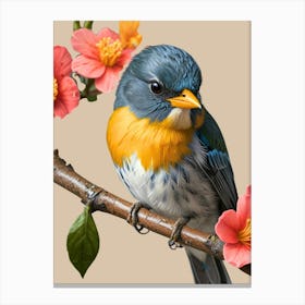 Bird On A Branch Canvas Print