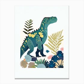 Iguanodon BernissDinosaur artensis Terrazzo Style Dinosaur Canvas Print