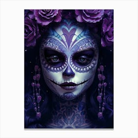 Female La Catrina Skull Face Canvas Print