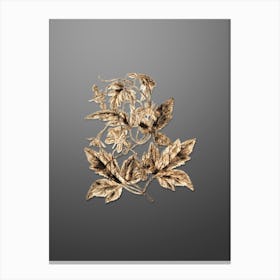 Gold Botanical Red Loasa Flower on Soft Gray n.3779 Canvas Print