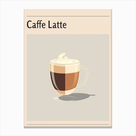 Caffe Latte 2 Midcentury Modern Poster Canvas Print