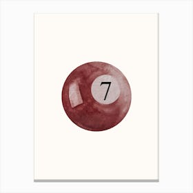 7 Ball Billiard Poster Canvas Print