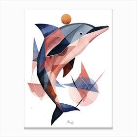 Abstract Dolphin, Minimalism, Cubism Canvas Print