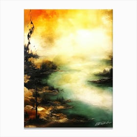 Encaustic Colors - Surreal Creek Canvas Print