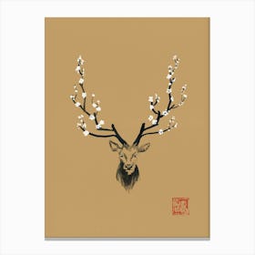 Deer Blossom Canvas Print