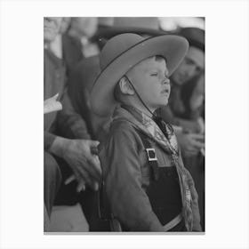 Youngster In Cowboy Costume Watching The Rodeo At The San Angelo Fat Stock Show, San Angelo, Texas By Russell Lee Canvas Print