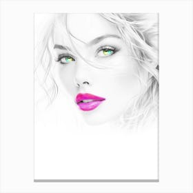 Woman Face Beautiful Illustration Art 05 Canvas Print