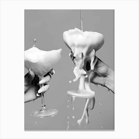 Keep Em Coming Champagne Black And White Canvas Print