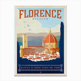Florence Italy Travel Poster, Circe Denyer Canvas Print