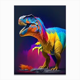 Cryolophosaurus Primary Colours Dinosaur Canvas Print