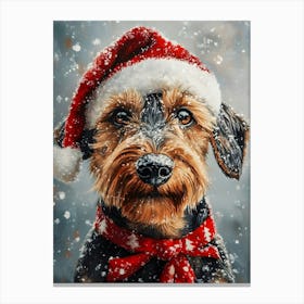 Christmas Airedale 1 Canvas Print