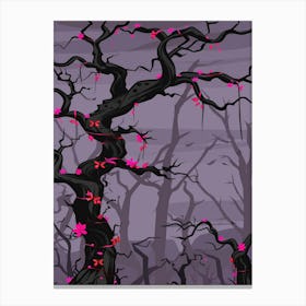 Cherry Blossoms In The Forest Canvas Print